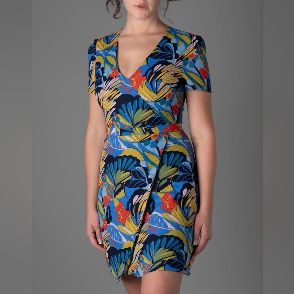 Vibrant Floral V-Neck Dress